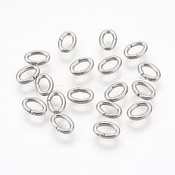 Tarnish Resistant 304 Stainless Steel Jump Rings Jewelry Findings, Closed but unsolder, Oval, Stainless Steel Color, 18 Gauge, 6x4x1mm, Hole: 2x4mm(X-STAS-L215-11P)