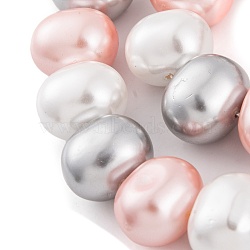 Shell Pearl Beads Strands, Oval, Colorful, 12~13x15~16x12mm, Hole: 1mm, about 30pcs/strand, 15.5 inch(BSHE-L035-E06)