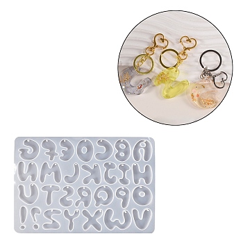 DIY Pendant Silicone Molds, Resin Casting Pendant Molds, For UV Resin, Epoxy Resin Jewelry Making, White, Letter, 180x275x7.5mm