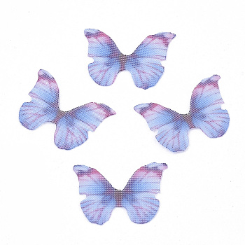 Polyester Fabric Wings Crafts Decoration, for DIY Jewelry Crafts Earring Necklace Hair Clip Decoration, Butterfly Wing, Cornflower Blue, 12x17mm