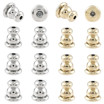 20Pcs 2 Colors Brass Ear Nuts, Bullet, Bullet Ear Nuts, Mixed Color, 6x5mm, Hole: 0.8mm, 10pcs/color