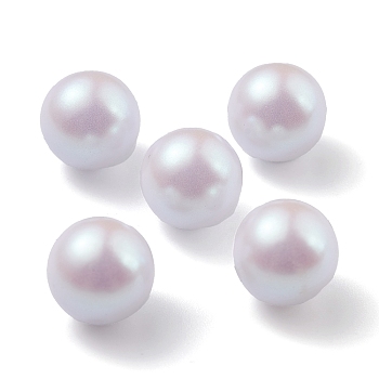 POM Plastic Beads, Imitation Pearl, Center Drilled, Round, Light Steel Blue, 9.5~10mm, Hole: 1.2mm
