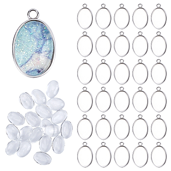 DIY 304 Stainless Steel Pendant Making Kit, Stainless Steel Color, 16.5x10.5x1mm, Hole: 1.8mm