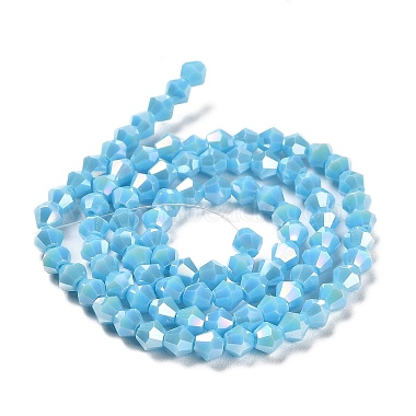 Opaque Solid Color Electroplate Glass Beads Strands(GLAA-F029-P4mm-A12)-2