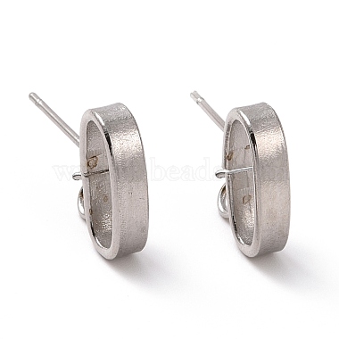Stainless Steel Color Oval 201 Stainless Steel Stud Earring Findings