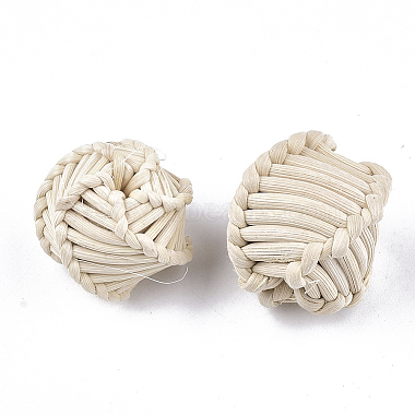 Handmade Reed Cane/Rattan Woven Beads(X-WOVE-T006-044)-2