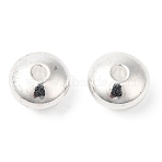 Brass Beads, Cadmium Free & Lead Free, Rondelle, Long-Lasting Plated, Silver, 7x4mm, Hole: 1.8mm(KK-B073-02E-S)