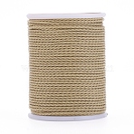 Round Waxed Polyester Cord, Taiwan Waxed Cord, Twisted Cord, Tan, 1mm, about 12.02 yards(11m)/roll(X-YC-G006-01-1.0mm-20)