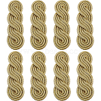 8Pcs Polyester Epaulettes, for Clothes Accessories, Gold, 85~90x26.5~28x8mm(FIND-FH0018-06A)