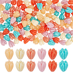 120Pcs 6 Colors Dyed Synthetic Coral Beads, for DIY Jewelry Making, Jasmine Flower, Mixed Color, 8~8.5x6.5~7mm, Hole: 1mm, 20pcs/color(CORA-PH0001-01)