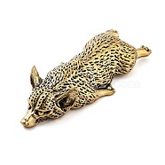 Brass Corgi Puppy Figurines Statues for Home Desktop Ornament Decor, Antique Bronze, 74.5x29x14.5mm(DJEW-Z008-01AB)