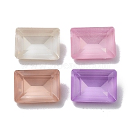 Glass Rhinestone Cabochons, Point Back & Back Plated, Faceted, Rectangle, Mixed Color, 14x10x5mm(RGLA-M020-G01-DE)