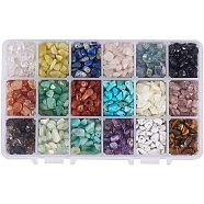 натуральные и синтетические бусы из драгоценных камней, чип, 4~10x4~8 mm, отверстия: 1 mm, около 25~30 г / отсек, упаковочная коробка: 16.5x10.8x3 см(G-PH0034-10)