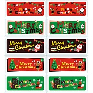 Sealing Stickers, Label Paster Picture Stickers, Christmas Theme, Mixed Color, 60x25mm, 10pcs/sheet(AJEW-L062-09)