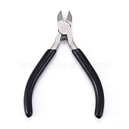 50# Carbon Steel Jewelry Pliers, Side Cutting Pliers, Side Cutter, Ferronickel, with Plastic Handle, Black, 10.9x4.9x0.85cm(PT-F004-01)