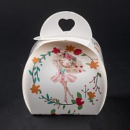 Foldable Creative Kraft Paper Box, Wedding Favor Boxes, Favour Box, Paper Gift Box, Colorful, Girl Pattern, 7.2x7x8.3cm(CON-B002-08A-01)
