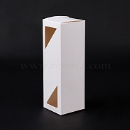 Cardboard Paper Gift Box, with PVC Visual Window, for Pie, Cookies, Goodies Storage, Rectangle, White, 5x5x15cm(CON-C019-01D)