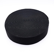 Latex Flat Elastic Rubber Band, Webbing Garment Sewing Accessories, Black, 50mm(EC-WH0020-01B-01)