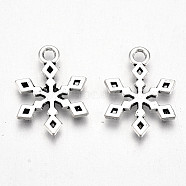 Tibetan Style Alloy Pendants, Lead Free & Cadmium Free, Snowflake, Antique Silver, 19x14x1mm, Hole: 2mm, about 725pcs/500g(TIBE-S323-041AS-RS)