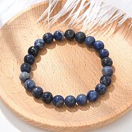 Natural Sodalite Beaded Stretch Bracelets, 52mm(BJEW-F203-05)