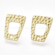 Alloy Stud Earring Findings, with Loop and Steel Pins, Trapezoid, Light Gold, 15.5~16x12.5mm, Hole: 1.5mm, Pin: 0.7mm(X-PALLOY-T065-01)
