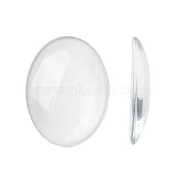 Transparent Oval Glass Cabochons, Clear, 40x30mm, 8mm(Range: 7~9mm) thick(X-GGLA-R022-40x30)
