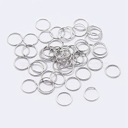 Anti-Tarnish Rhodium Plated 925 Sterling Silver Open Jump Rings, Round Rings, Platinum, 24 Gauge, 5x0.5mm, Inner Diameter: 4mm, about 344pcs/10g(STER-F036-02P-0.5x5mm)