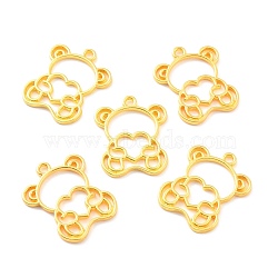 Alloy Open Back Bezel Pendants, for DIY UV Resin, Epoxy Resin, Pressed Flower Jewelry, Cadmium Free & Lead Free, Love Bear, Golden, 33.5x27.5x2mm, Hole: 3mm(FIND-B005-17G)