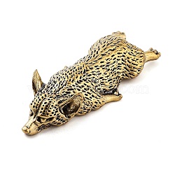 Brass Corgi Puppy Figurines Statues for Home Desktop Ornament Decor, Antique Bronze, 74.5x29x14.5mm(DJEW-Z008-01AB)