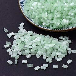 MIYUKI Half TILA Beads, Japanese Seed Beads, 2 Hole, (HTL2559) Silk Pale Green, 5x2.3x1.9mm, Hole: 0.8mm, about 250pcs/10g(X-SEED-J020-HTL2559)