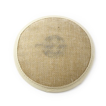 Cotton & Felt Round Fascinator Hat Base for Millinery, with Iron Alligator Clip, Dark Khaki, 130~135x2.5mm