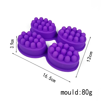 DIY Soap Making Molds, Silicone Casting Molds, Oval, Blue Violet, 165x120x39mm
