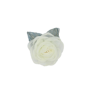 3D Cloth Flower, for DIY Shoes, Hats, Headpieces, Brooches, Clothing, Floral White, 50~60mm