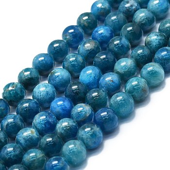 Natural Apatite Beads Strands, Round, 10~11mm, Hole: 1mm, about 37~39pcs/strand, 15.35''~15.75''(39~40cm)