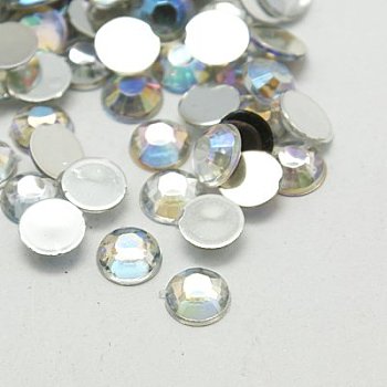 Imitation Taiwan Acrylic Rhinestone Cabochons, Faceted, Half Round, Clear, 2.5x1mm, about 10000pcs/bag