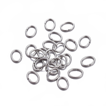 Tarnish Resistant 304 Stainless Steel Jump Rings, Open Jump Rings, Oval, Stainless Steel Color, 24 Gauge, 4x3x0.5mm, Inner Diameter: 2x3mm