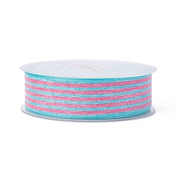 Polyester Ribbon, Striped Pattern, Plum, 3/8 inch(9mm), about 100yards/roll(91.44m/roll)