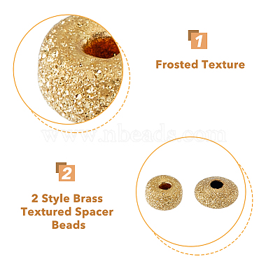 160Pcs 2 Style Brass Textured Spacer Beads(FIND-HY0001-74)-4