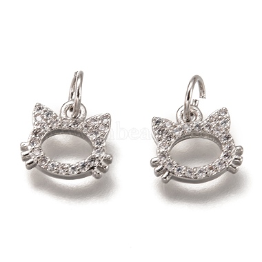 Brass Micro Pave Clear Cubic Zirconia Charms(ZIRC-B002-55)-2