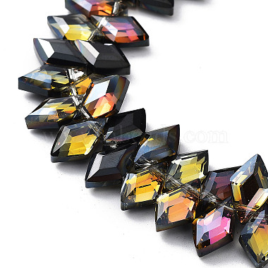 Electroplate Rhombus Glass Beads Strands(EGLA-A036-12A-HP01)-3