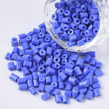 Royal Blue Hexagon(Two Cut) Glass Beads