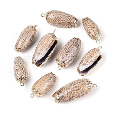 Electroplate Natural Sea Shell Pendants(SSHEL-T018-04)-1