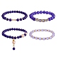 4Pcs 4 Style Natural Malaysia Jade Stretch Bracelets Set with Glass Beaded(BJEW-SW00105-06)-1