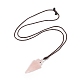 Collar con colgante de flecha de cuarzo rosa natural(NJEW-C031-02G)-2