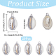20Pcs Electroplated Natural Cowrie Shell Pendants(SHEL-SC0001-30)-2