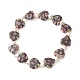 Bracelet extensible fait main millefiori au chalumeau et perles de coeur en alliage(BJEW-JB08042-01)-1