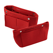 Custom Felt Tarp Zip Cosmetic Pouches, Rectangle, Red, 15.1x31x9cm, Unfold: 15.1x22x9.4mm(GN-TAC0001-05E)