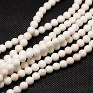 Natural Magnesite Round Beads Strands, Floral White, 6mm, Hole: 1mm, about 62pcs/strand, 15.74 inch(TURQ-L016-01-6mm)