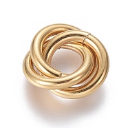 304 Stainless Steel Linking Rings, Interlocking Ring, for Necklace Making, Golden, 16x15x3.5mm, Ring: 12x2.3mm, Inner Diameter: 8mm(STAS-L239-01B-G)