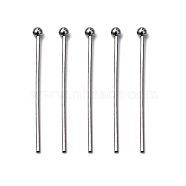 304 Stainless Steel Ball Head Pins, Stainless Steel Color, 25x0.7mm, 21 Gauge, Head: 1.95mm(X-STAS-M010-25mm-01)
